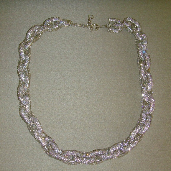 Rhinestone and Silver-Tone Chain Link Necklace - BLING! - Picture 9 of 15